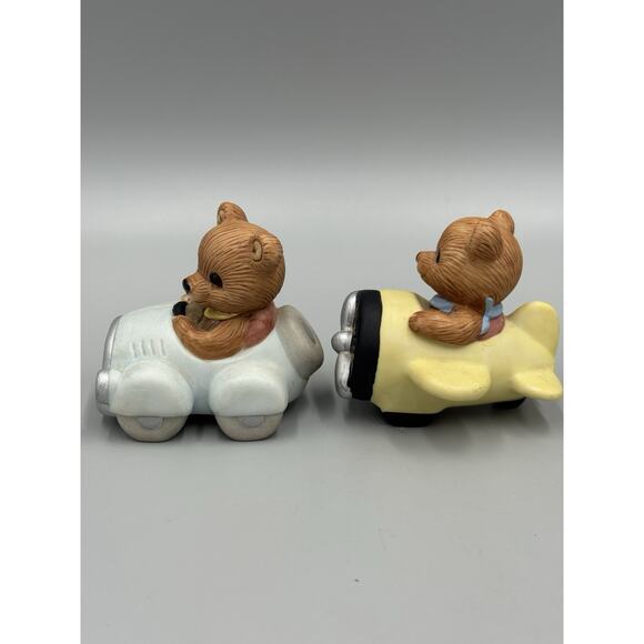 Vintage Homco Home Interiors Traveling Bears Car & Plane #1463 Lot Of 2 - Picture 3 of 8